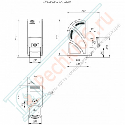 Печь для бани Каскад-12 Т (2018) (Теплодар)