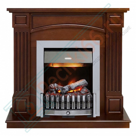Каминокомплект Boston - Темный дуб (Высота 925см) с электроочагом Danville Chrome FB2 (Dimplex)