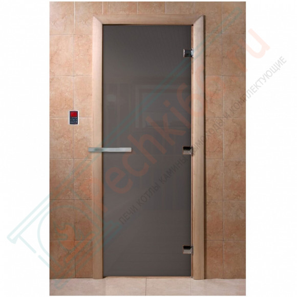 Стеклянная дверь для бани графит 2000х800 (DoorWood) в Перми