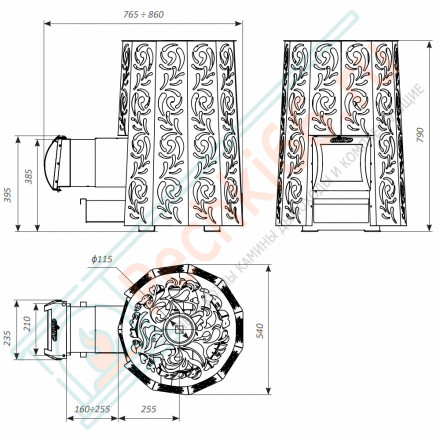 Печь для бани Violet Long Pro (Grill’D)