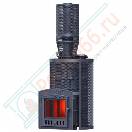 Чугунная печь для бани AVANGARD ЗК 40 (П2) Ураган в круглой сетке (ТехноЛит)