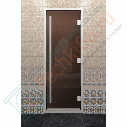 Стеклянная дверь DoorWood «Хамам Престиж Бронза» 200х80 см