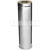 Сэндвич труба для дымохода L=1м (НЕРЖ-430/0,5-ОЦИНК/0,5) d-130/200 (Ferrum GS-Z) Сэндвич труба для дымохода L=1м (НЕРЖ-430/0,5-ОЦИНК/0,5) d-130/200 (Ferrum GS-Z)