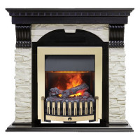Электрокаминокомплект Dublin - Венге / Сланец белый с очагом Danville Brass FB2