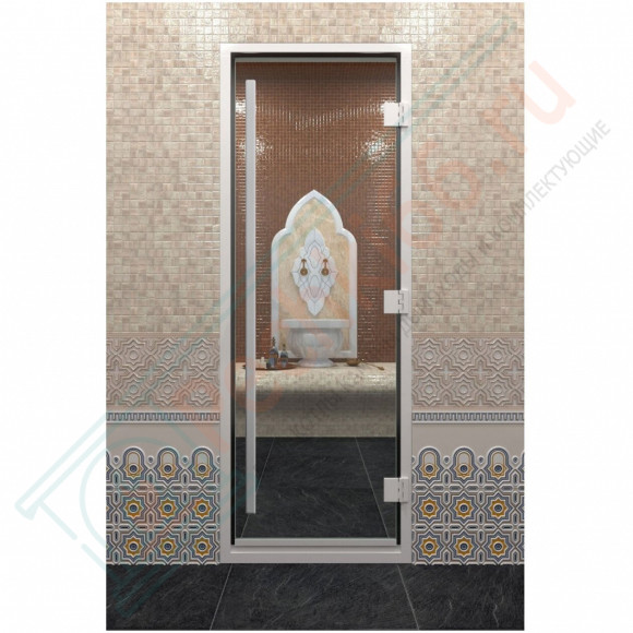Стеклянная дверь DoorWood «Хамам Престиж прозрачное» 200х70 см в Перми