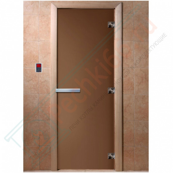 Дверь стеклянная для бани, бронза матовая 2000х900 (DoorWood) в Перми