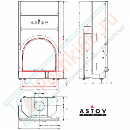 Каминная топка ПСА 7070 (Астов)
