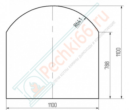 Стекло под печь камин SPK-3 сатин (белое) 1100х1100х6 мм