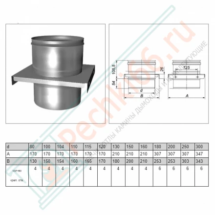 Опора без изол (AISI-310S/0,8мм) d-120 (Вулкан)