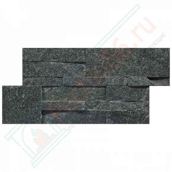 Плитка из камня Кварцит чёрный 350 x 180 x 10-20 мм (0.378 м2 / 6 шт) в Перми