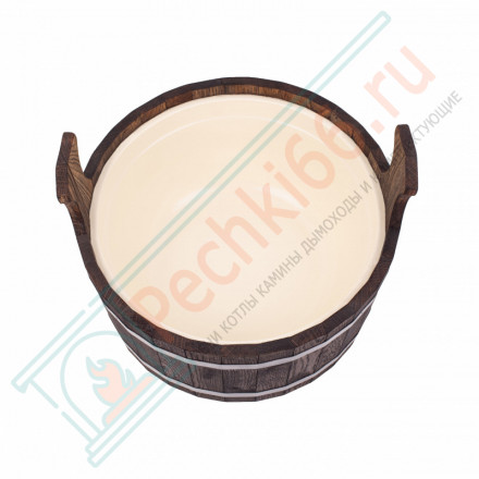 Шайка двуручная 12л. с пластмассовой вставкой, Дуб в темном (Woodson)