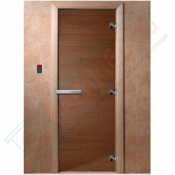 Дверь стеклянная для бани, бронза прозрачная, 1900х800 (DoorWood) в Перми