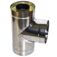 Сэндвич-тройник 90° (НЕРЖ-439/0,5-НЕРЖ-439/0,5) d-80/160 (УМК) Сэндвич-тройник 90° (НЕРЖ-439/0,5-НЕРЖ-439/0,5) d-80/160 (УМК)