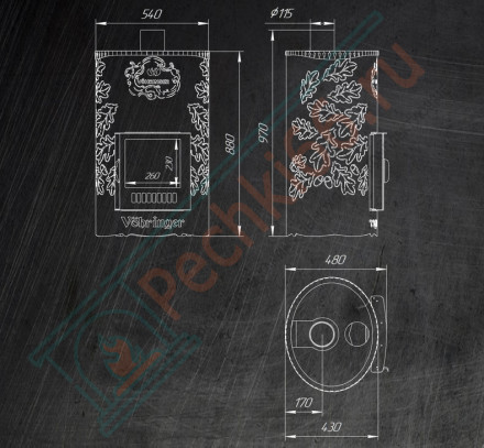 Печь для бани Уют-18 ПФ (Стандарт) (Ферингер)