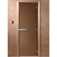 Дверь стеклянная для бани, бронза матовая 2000х800 (DoorWood) Дверь стеклянная для бани, бронза матовая 2000х800 (DoorWood)