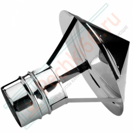 Зонт на трубу без изол (AISI-321/0,5мм) d-160 (Вулкан)