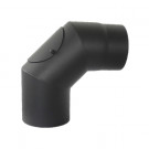 Отвод 90° с ревизией, черный d-150 (КПД) Отвод 90° с ревизией, черный d-150 (КПД)