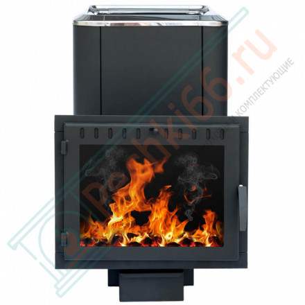 Чугунная банная печь Сибирь-20, конвекционная, с панорамной дверцей (НМК)