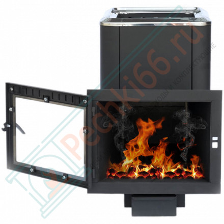 Чугунная банная печь Сибирь-20, конвекционная, с панорамной дверцей (НМК)