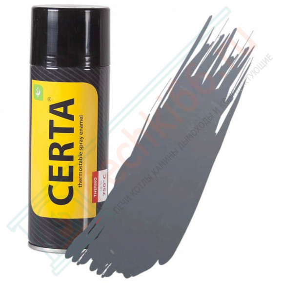Термостойкая краска аэрозоль 0,52л, серый-графит, +600°С (Certa) в Перми