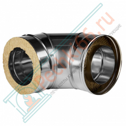 Отвод 90° с изол (НЕРЖ-321/0,5-НЕРЖ-439/0,5) d-300/380 (Дымок-Lux)