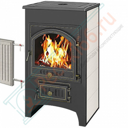 Печь-камин ПК-01-205, с плитой, Т/О, бежевый (Везувий)