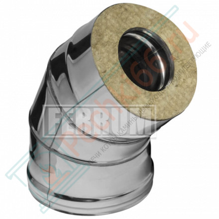 Сэндвич колено 45° (НЕРЖ-430/0,5-ОЦИНК/0,5) d-115/200 (Ferrum GS-Z)