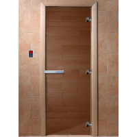 Дверь стеклянная для бани, бронза прозрачная, 1800х800 (DoorWood) Дверь стеклянная для бани, бронза прозрачная, 1800х800 (DoorWood)