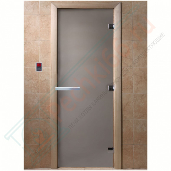 Дверь стеклянная для бани, сатин матовый, 1700х700 (DoorWood) в Перми