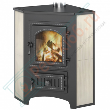 Печь-камин ПК-01-220, угловой, бежевый (Везувий) до 150 м3