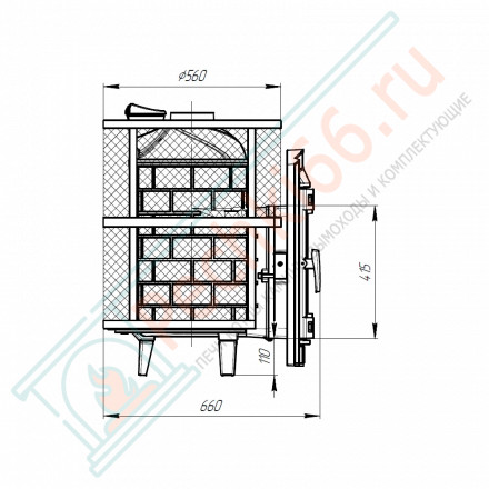 Печь банная «Атмосфера L КТТ» комбинированная жадеит наборный (ProMetall)