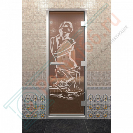 Стеклянная дверь DoorWood «Хамам Искушение Бронза» 2000х800 (по коробке)