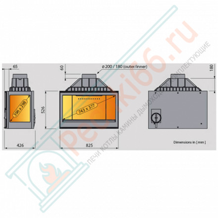 Чугунная топка LCI 9 GFL, стекло слева (Liseo Castiron) 18 кВт
