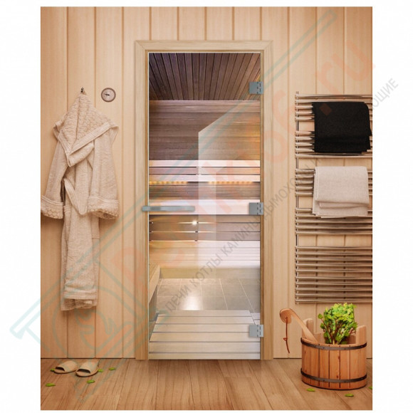 Дверь для бани и сауны Эталон, прозрачная 10мм, 190х70 см (по коробке) (DoorWood) в Перми