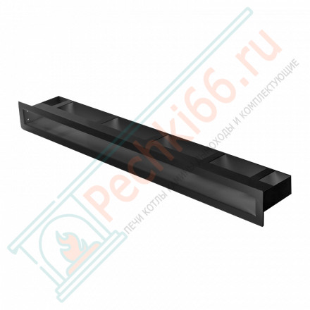 Прямая вентиляционная решетка 600 х 80 (мм) черная (Молодой-Урал)