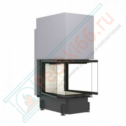 Топка Дельта 700 B три стекла подовое горение принтинг черный шамот (Экокамин)