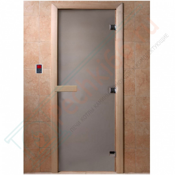 Дверь стеклянная для бани "Теплая ночь" сатин матовый, 2000х800 (DoorWood) в Перми