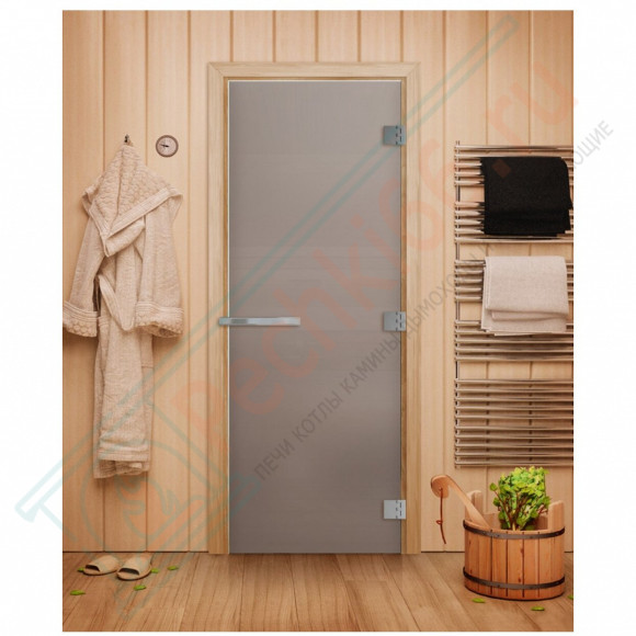 Дверь для бани и сауны Эталон, сатин, 200х80 см (по коробке) (DoorWood) в Перми
