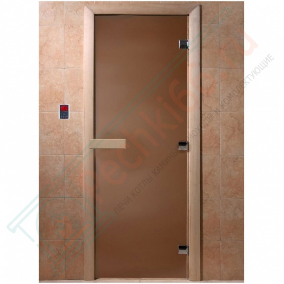 Дверь стеклянная для бани "Теплая ночь" бронза матовая 2000х800 (DoorWood) в Перми