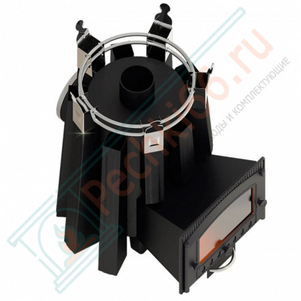 Банная печь Августа стронг с панорамным стеклом (Добросталь)