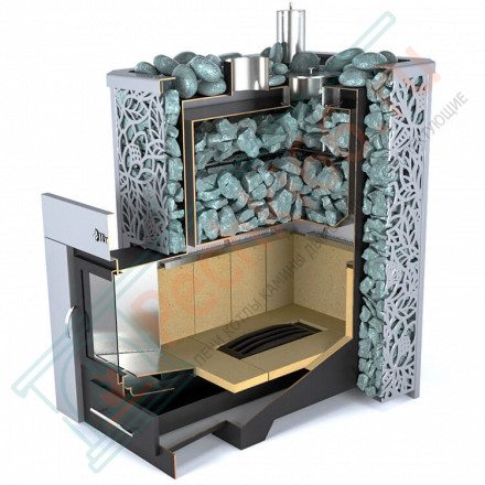 Печь для бани Ялта-15 березовый лист (ИзиСтим)