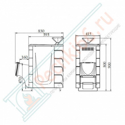 Печь для бани Гейзер 2014 Carbon ДН ЗК ТО антрацит (T.M.F) до 18 м3