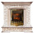 Каминокомплект Preston - Белый/Слоновая кость с патиной с очагом Atherton