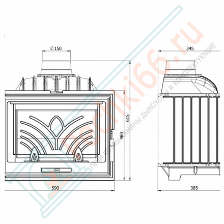Чугунная топка W13 9.5 kW (Kaw-Met)