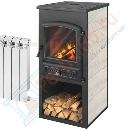 Печь-камин БКД с плитой и Т/О (Этна)