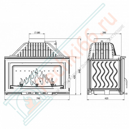 Чугунная топка W15 12 kW (Kaw-Met)
