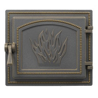 Дверца печная чугунная 261, бронза (Везувий)