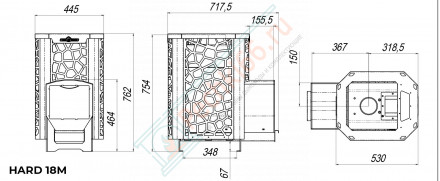 Печь для бани Hard 16M Саванна Панорама (Сталь-Мастер)