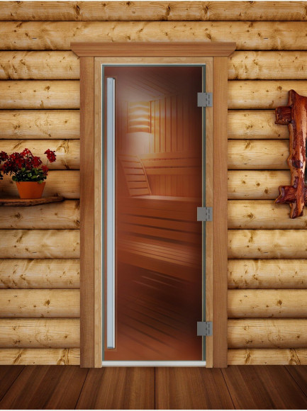 Дверь для бани и сауны Престиж бронза, 180х70 см по коробке (DoorWood) в Перми