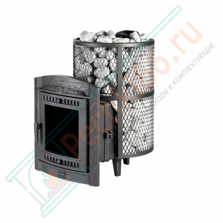 Печь для бани Атмосфера L+, усиленная каменка сетка нержавейка (ProMetall)